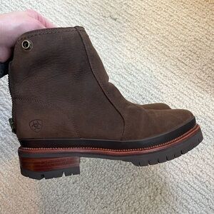 Ariat Leighton Boots Size 7 Brown Leather Zip Back